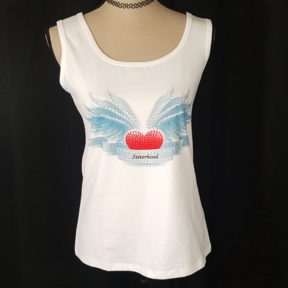 Sisterhood of Bitches White Printed Top. - Picture 3 of 7